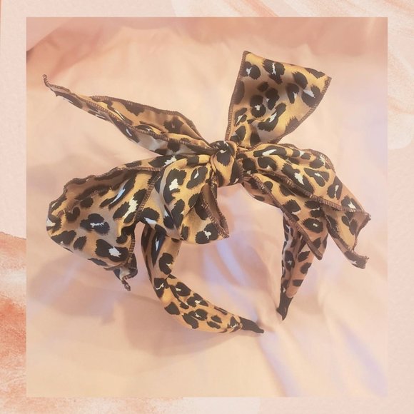 Taylor & Cambria Accessories - Leopard Print Big Bow Headband
